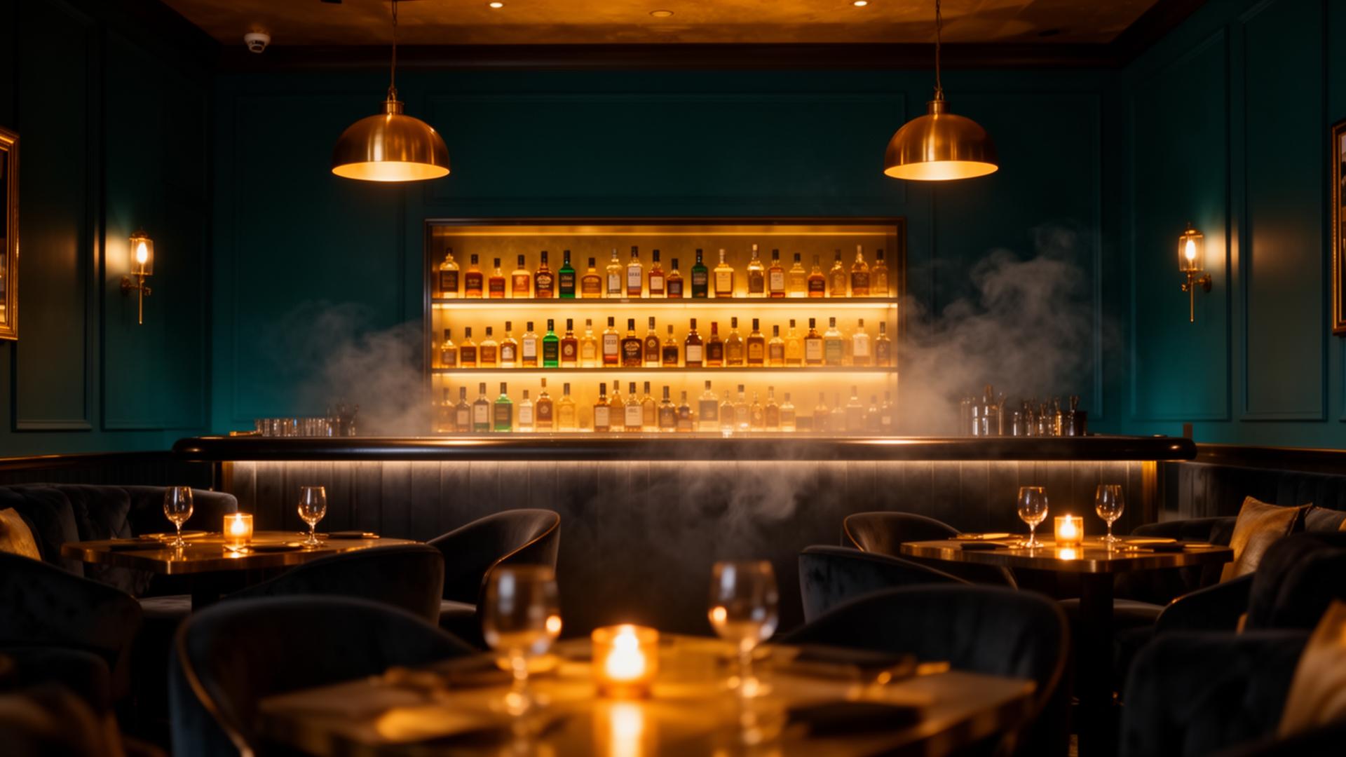 Relish Lounge interior at night